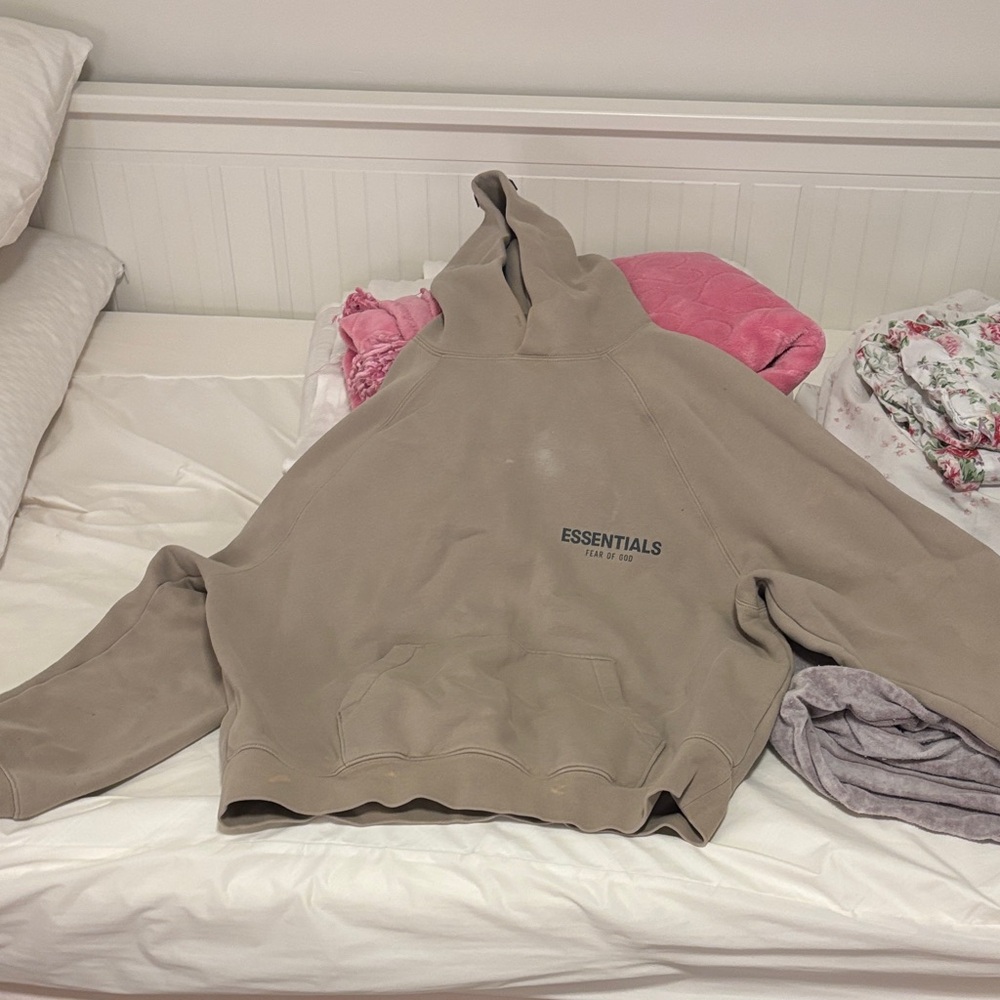 ESSENTIALS Women's Taupe Hoodie - Relaxed Pullover